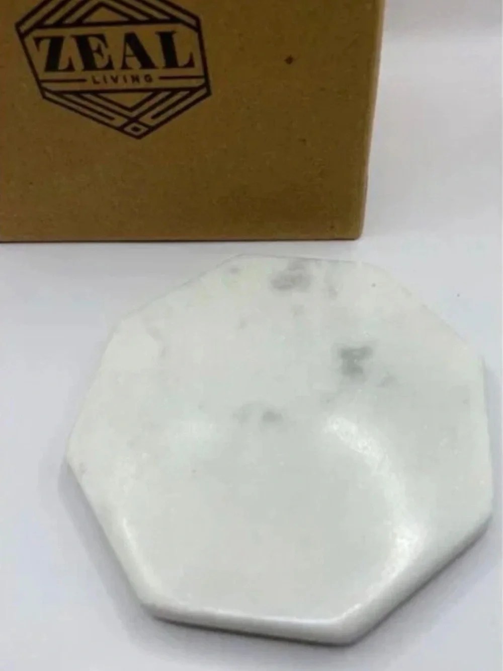 White Marble Octagon Coasters - Set of 4 are NWT